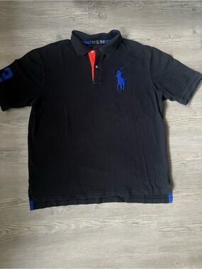Polo Ralph Lauren Men's Big Pony Black Cotton Size XL Polo